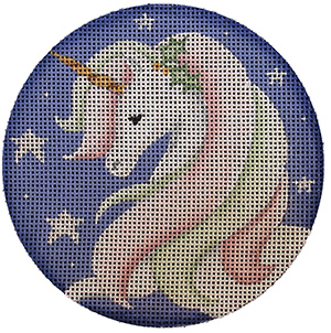 He Unicorn Hand Painted Christmas Ornament Canvas from Rebecca Wood