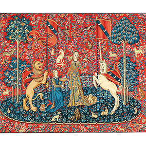 Margot Creations de Paris Needlepoint - Tapestries - The Lady and the Unicorn "Taste" (Dame a la Licorne Le Gout)