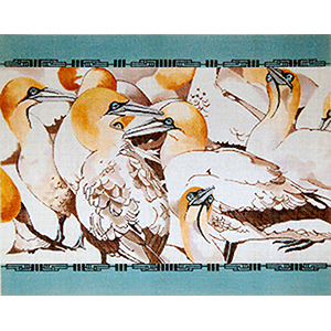 Sea Gannets - Hand Painted Needlepoint Canvas by Joy Juarez