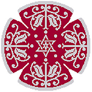 Side Leaf Star Yarmulke