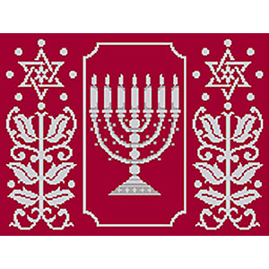 Menorah With Side Leaf Star Tallit Bag Canvas