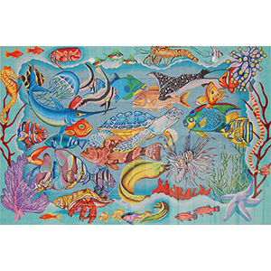 Reef Dweller Rug - Hand Painted Needlepoint Canvas from Trubey Designs