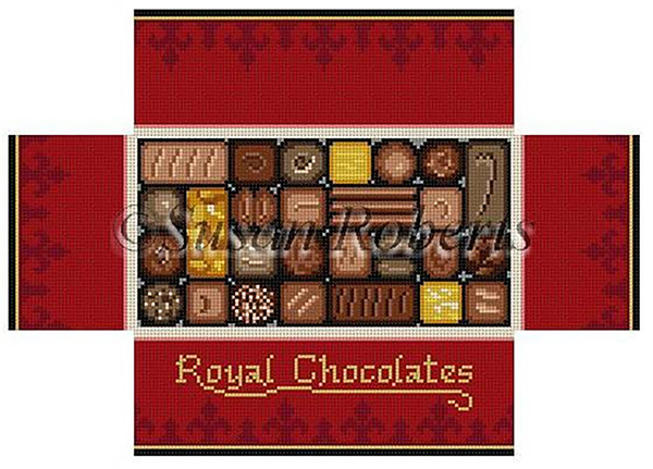 Box of Chocolates Brick Cover Hand Painted Canvas by Susan Roberts