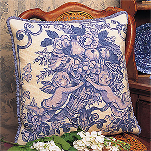 Glorafilia - Cushions & Pillows - Toile de Jouy (Fabric of Jouy) Blue Cushion Kit
