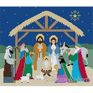 Susan Roberts Needlepoint Designs - Hand-painted Canvas -  Nativity