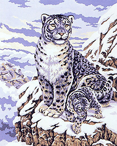 Snow Leopard  - Collection d'Art Needlepoint Canvas