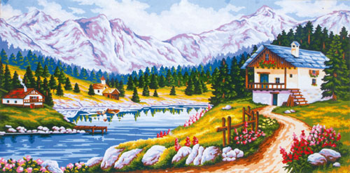 On the Mountain  - Collection d'Art Needlepoint Canvas