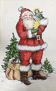 A Doll for Santa Stitch Painted Needlepoint Canvas from Sandra Gilmore