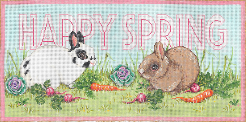 Hippity Hop - Stitch Painted Needlepoint Canvas from Sandra Gilmore