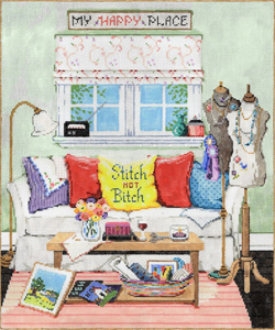 My Happy Place - Stitch Painted Needlepoint Canvas from Sandra Gilmore