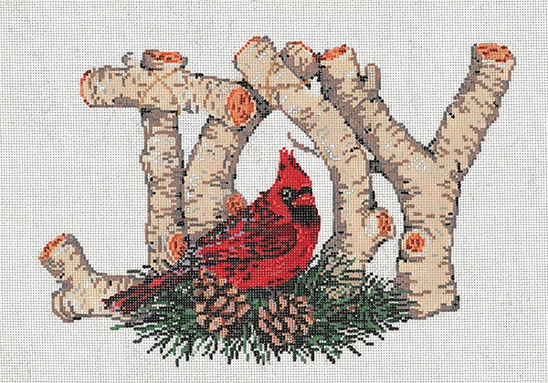 Birch Joy - Stitch Painted Needlepoint Canvas from Sandra Gilmore