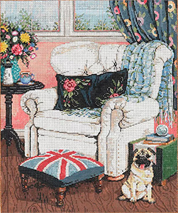 A Room of One's Own - Stitch Painted Needlepoint Canvas from Sandra Gilmore