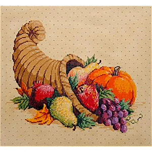 Harvest - Stitch Painted Needlepoint Canvas from Sandra Gilmore