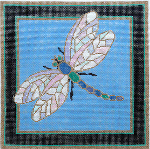 Dragonfly - Stitch Painted Needlepoint Canvas from Sandra Gilmore