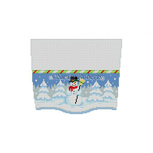 Susan Roberts Needlepoint Designs - Hand-painted Christmas Stocking Topper - Snowman