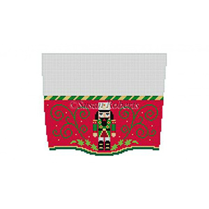 Susan Roberts Needlepoint Designs - Hand-painted Christmas Stocking Topper - Nutcracker