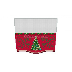 Susan Roberts Needlepoint Designs - Hand-painted Christmas Stocking Topper - Christmas Tree