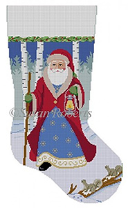 Susan Roberts Needlepoint Designs - Hand-painted Christmas Stocking - Lantern Walk