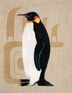 Leigh Designs - Hand-painted Needlepoint Canvases - King Penguin