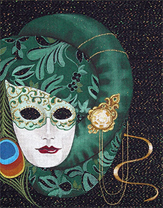 Leigh Designs - Hand-painted Needlepoint Canvases - Rossana Mask