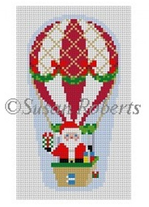 susan roberts needlepoint designs hand painted canvas hot air balloon santa - Strictly Christmas Needlepoint susan roberts needlepoint designs hand painted canvas hot air balloon santa - Strictly Christmas Needlepoint