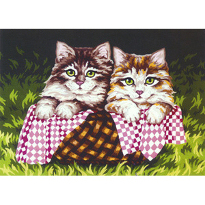 Kittens in a Basket  - Collection d'Art Needlepoint Canvas