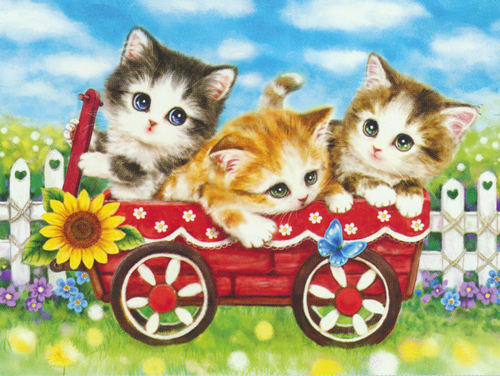 Sunflower Kittens  - Collection d'Art Needlepoint Canvas