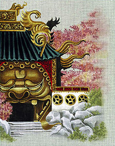 Leigh Designs - Hand-painted Needlepoint Canvases - Pagodas - Gateway to Foo
