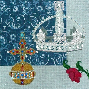 Leigh Designs - Hand-painted Needlepoint Canvases - Crown Jewels - Empress