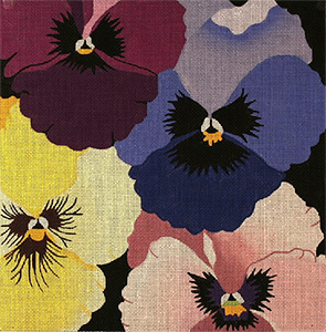 Pansy Galore - Hand Painted Needlepoint Canvas from dede's Needleworks