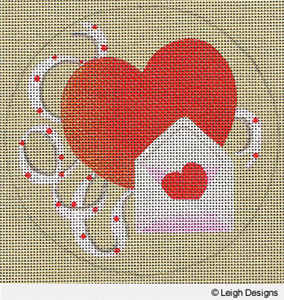 Leigh Designs - Hand-painted Needlepoint Canvases - Holiday Collection - Valentine's Day