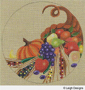 Leigh Designs - Hand-painted Needlepoint Canvases - Holiday Collection - Thanksgiving