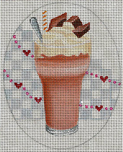 Leigh Designs - Hand-painted Needlepoint Canvases - Ice Cream Social - Chocolate Malt #2