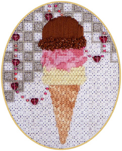 Leigh Designs - Hand-painted Needlepoint Canvases - Ice Cream Social - Triple Dip