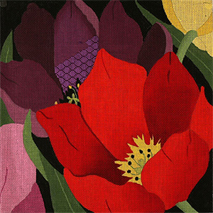 Giant Tulips - Hand Painted Needlepoint Canvas from dede's Needleworks
