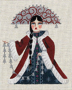 Leigh Designs - Hand-painted Needlepoint Canvases - Winter Maidens - Silver Bells