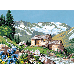 SEG de Paris Needlepoint - L'Alpage Fleuri (Mountain Pasture Flowers) Canvas