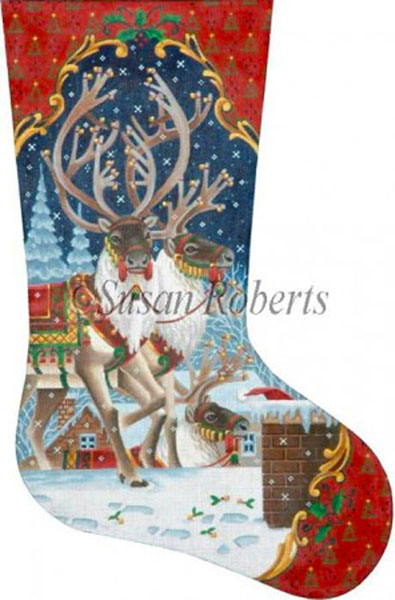 On the Rooftop - 18 Count Needlepoint Stocking Canvas