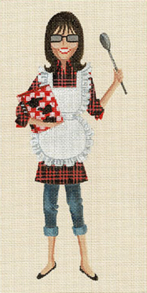 Leigh Designs - Hand-painted Needlepoint Canvases - Sassy Sally - Cooking Sally