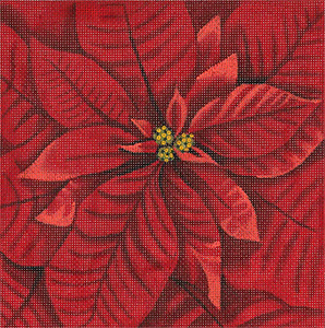 Leigh Designs - Hand-painted Needlepoint Canvases - Bouquet -Poinsettia