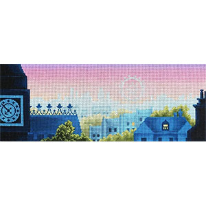 Rooftops of London Hand Painted Needlepoint Canvas from Abigail Cecile
