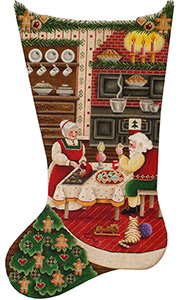 Christmas Kitchen Hand Painted Stocking Canvas from Rebecca Wood