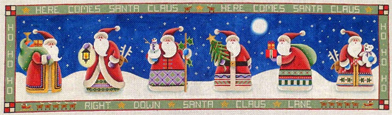 Here Comes Santa Clause Hand Painted Canvas from Rebecca Wood
