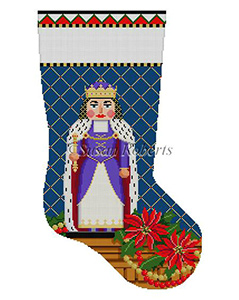 Susan Roberts Needlepoint Designs - Hand-painted Christmas Stocking -Queen Nutcracker Stocking