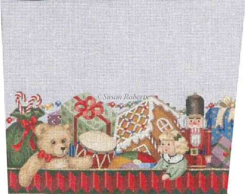 Toy Box - Hand-Painted Needlepoint Stocking Topper Canvas