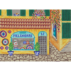 Pottery Shop - Hand-Painted Needlepoint Canvas